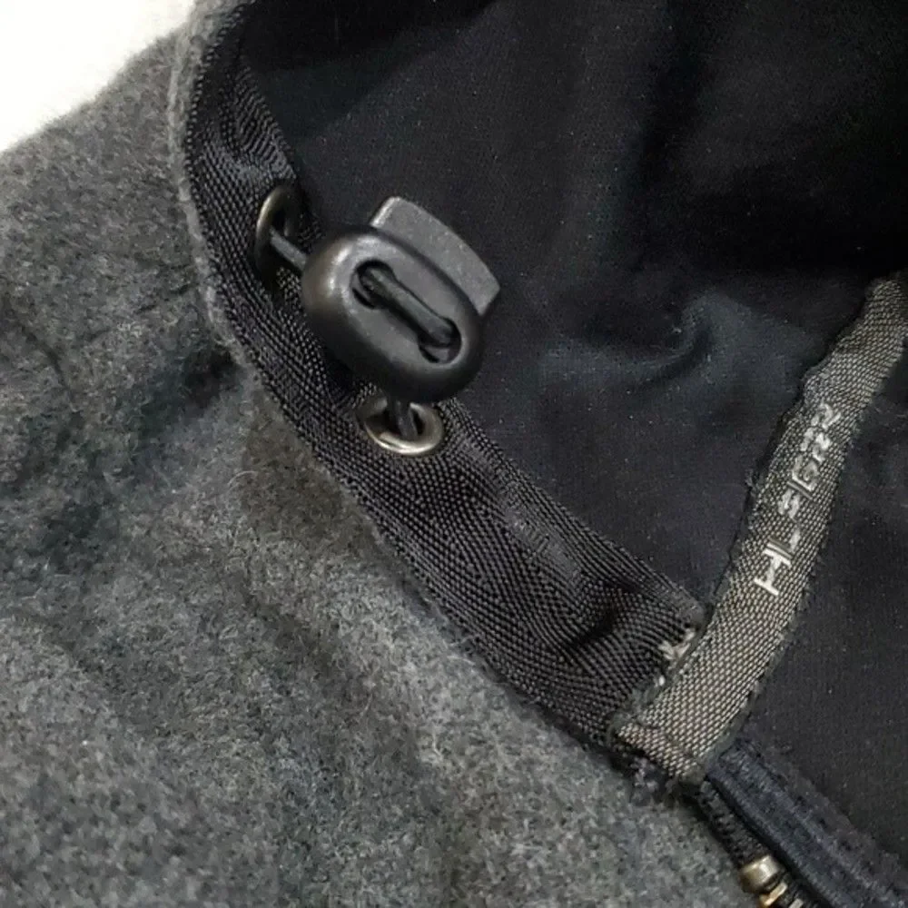 Tommy Hilfiger Vintage Grey Wool Hooded Jacket Size XL